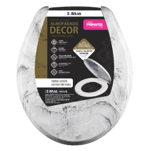 Assento Sanitário Almofadado Decorado Branco